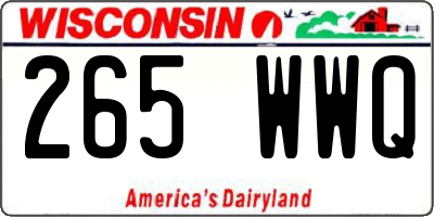 WI license plate 265WWQ