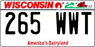 WI license plate 265WWT