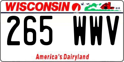 WI license plate 265WWV