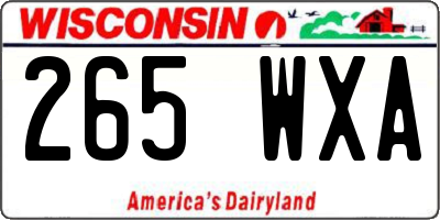 WI license plate 265WXA