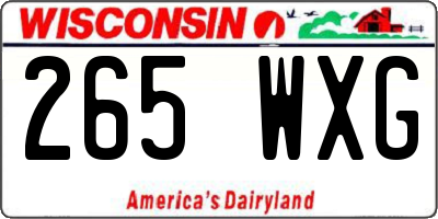 WI license plate 265WXG