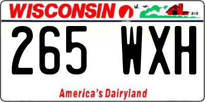 WI license plate 265WXH