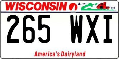 WI license plate 265WXI