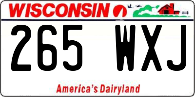 WI license plate 265WXJ