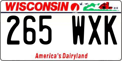 WI license plate 265WXK