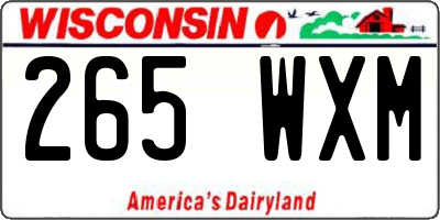WI license plate 265WXM