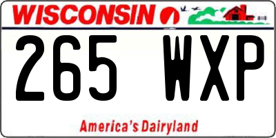 WI license plate 265WXP