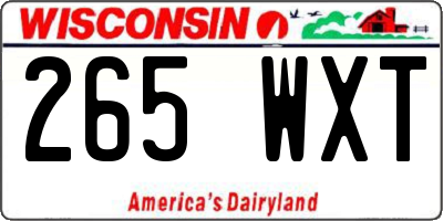 WI license plate 265WXT