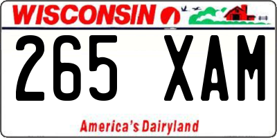 WI license plate 265XAM