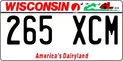 WI license plate 265XCM