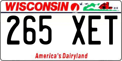 WI license plate 265XET