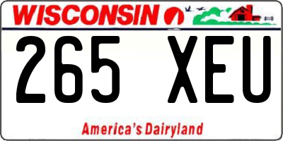 WI license plate 265XEU