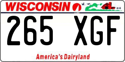 WI license plate 265XGF