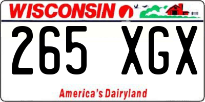 WI license plate 265XGX