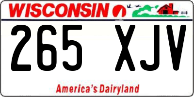 WI license plate 265XJV