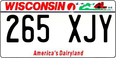 WI license plate 265XJY
