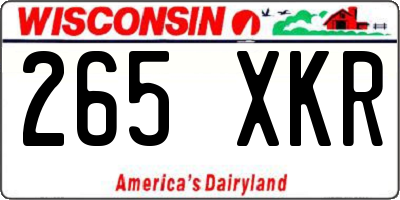 WI license plate 265XKR