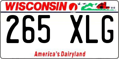 WI license plate 265XLG