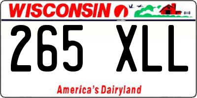 WI license plate 265XLL