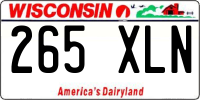 WI license plate 265XLN