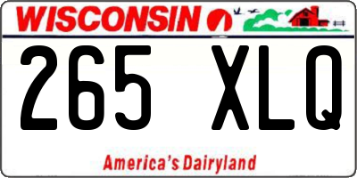 WI license plate 265XLQ
