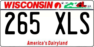 WI license plate 265XLS