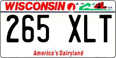 WI license plate 265XLT