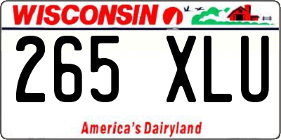 WI license plate 265XLU