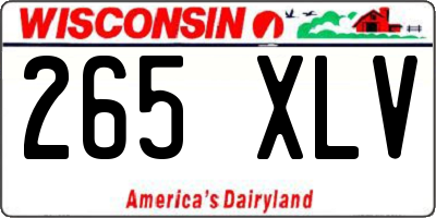 WI license plate 265XLV