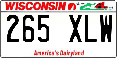 WI license plate 265XLW