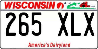 WI license plate 265XLX