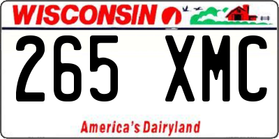 WI license plate 265XMC