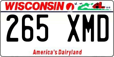 WI license plate 265XMD