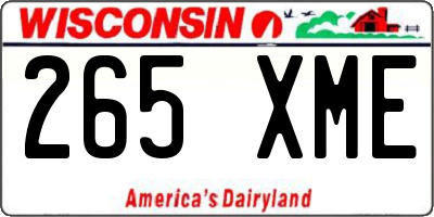WI license plate 265XME