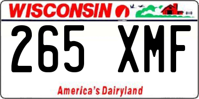 WI license plate 265XMF