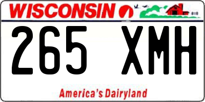 WI license plate 265XMH