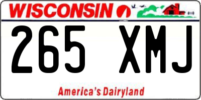 WI license plate 265XMJ