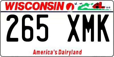 WI license plate 265XMK