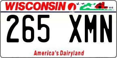 WI license plate 265XMN