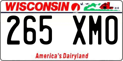 WI license plate 265XMO