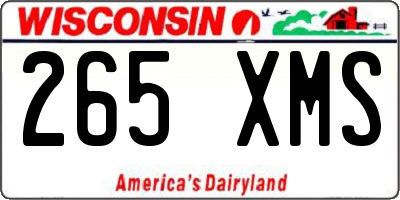 WI license plate 265XMS