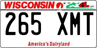 WI license plate 265XMT