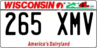 WI license plate 265XMV
