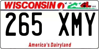 WI license plate 265XMY
