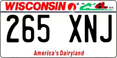 WI license plate 265XNJ
