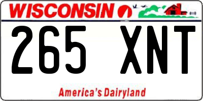 WI license plate 265XNT