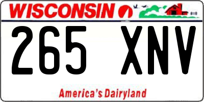 WI license plate 265XNV