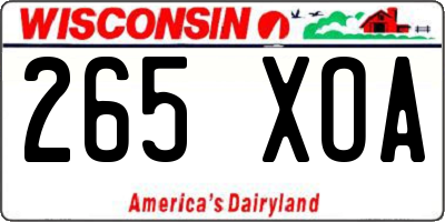 WI license plate 265XOA