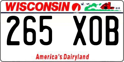 WI license plate 265XOB