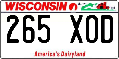 WI license plate 265XOD